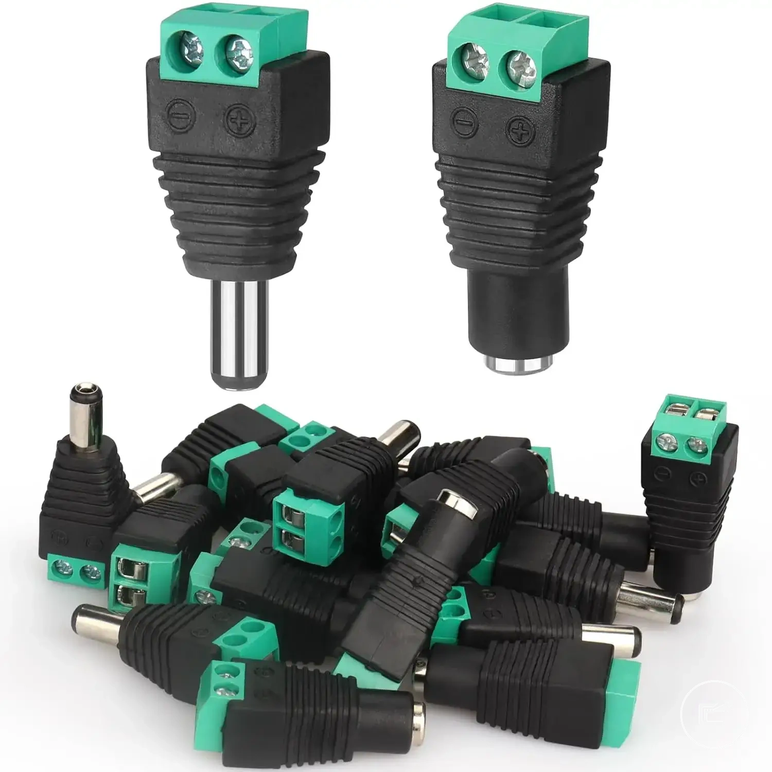 طقم محولات قابس DC ذكر وأنثى 12V لتوصيلات طاقة شرائط LED