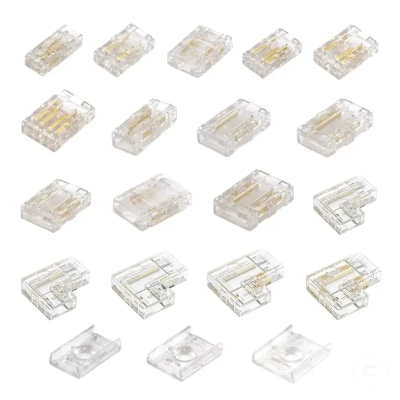 Solderless COB LED strip connector for 5mm, 8mm, and 10mm strip connections