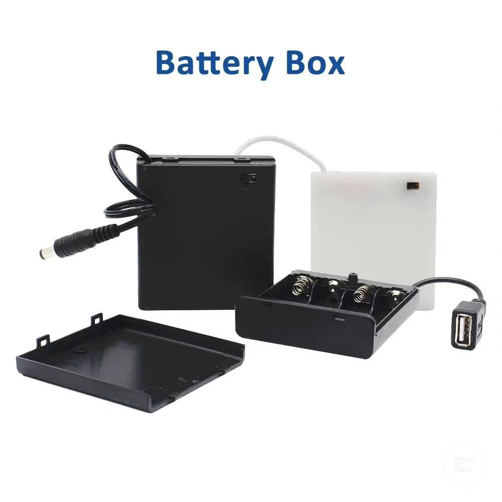 Caixa de pilhas USB com fios para fitas de LED 5V